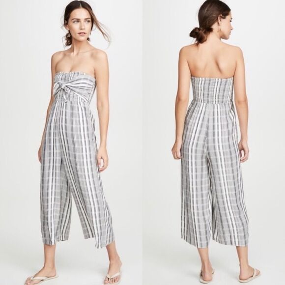 L*Space RiRi Strapless Striped Jumpsuit Size M - Picture 1 of 8